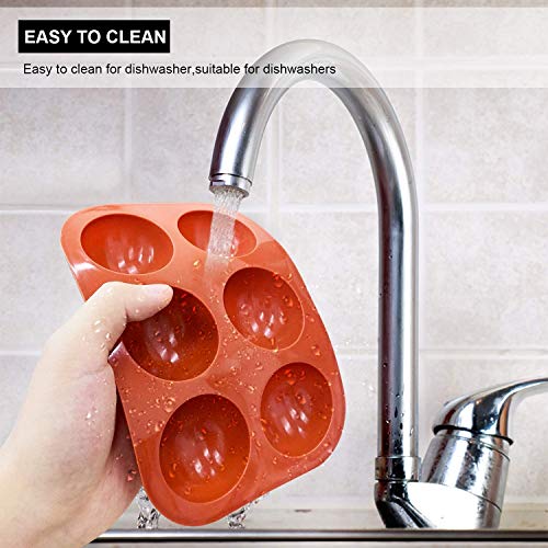 image for Forno 6-cavity semi-silicone mold/chocolate bomb mold/round hemispheri