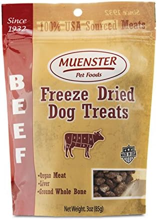 Muenster All Natural Beef Dog Snacks - Healthy Training Treats for Your Picky Pup - Raw Diet Friendly - Freeze Dried for Freshness -…