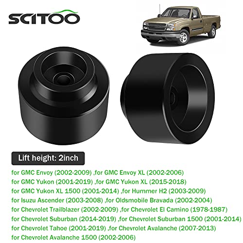 Scitoo Rear Lift 2 Inch Leveling Kit For Chevrolet Avalanche 1500 2001-2018,Tahoe, For Suburban 1500 2" Rear Lift Aircraft Billet Coil Spring Spacers 2Wd 4Wd Black #TOP1