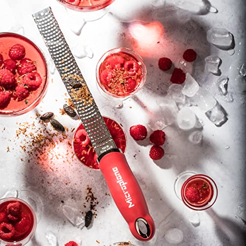Image of Premium Classic Series Zester - Pomegranate Red | Lemon Zester tool, Hard Cheese & Vegetable Grater | For Citrus, Parmesan Cheese, Garlic, Ginger, Nutmeg | Fine Stainless Steel Blade, Made in USA