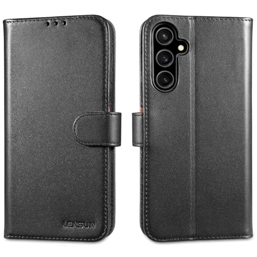 Coque Samsung Galaxy A16 anti-RFID protection intégrale cuir noir LENSUN