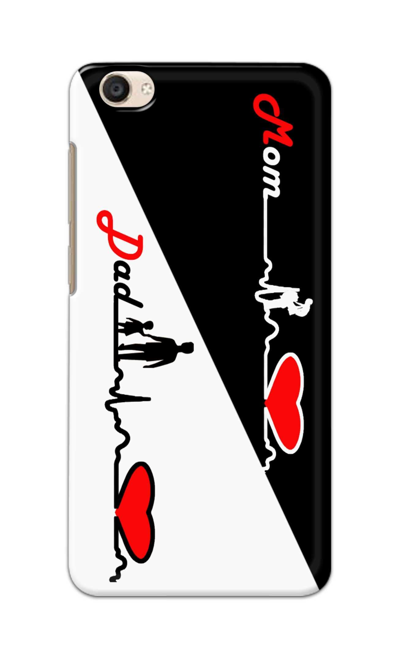 TweakyMod Designer Printed Hard Case | Mom and Dad Heart Beat Back Cover Compatible with VIVO Y55
