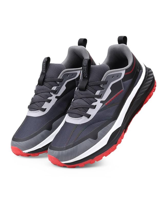 Image of Bacca Bucci HYPERCORE Men's Running /Walking Shoes | Breathable Mesh Upper with Reinforced Overlays | Thick Cushioned Midsole | Rugged Lug Grip Outsole | Lace-Up Sports Sneakers