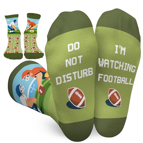 FOURSTUFF Football Socks Men - Football Gifts for Boys - Sports Gifts for Men, Women, Sports Fan, Foot Ball Lovers, Dad - Christmas Boys Football Socks