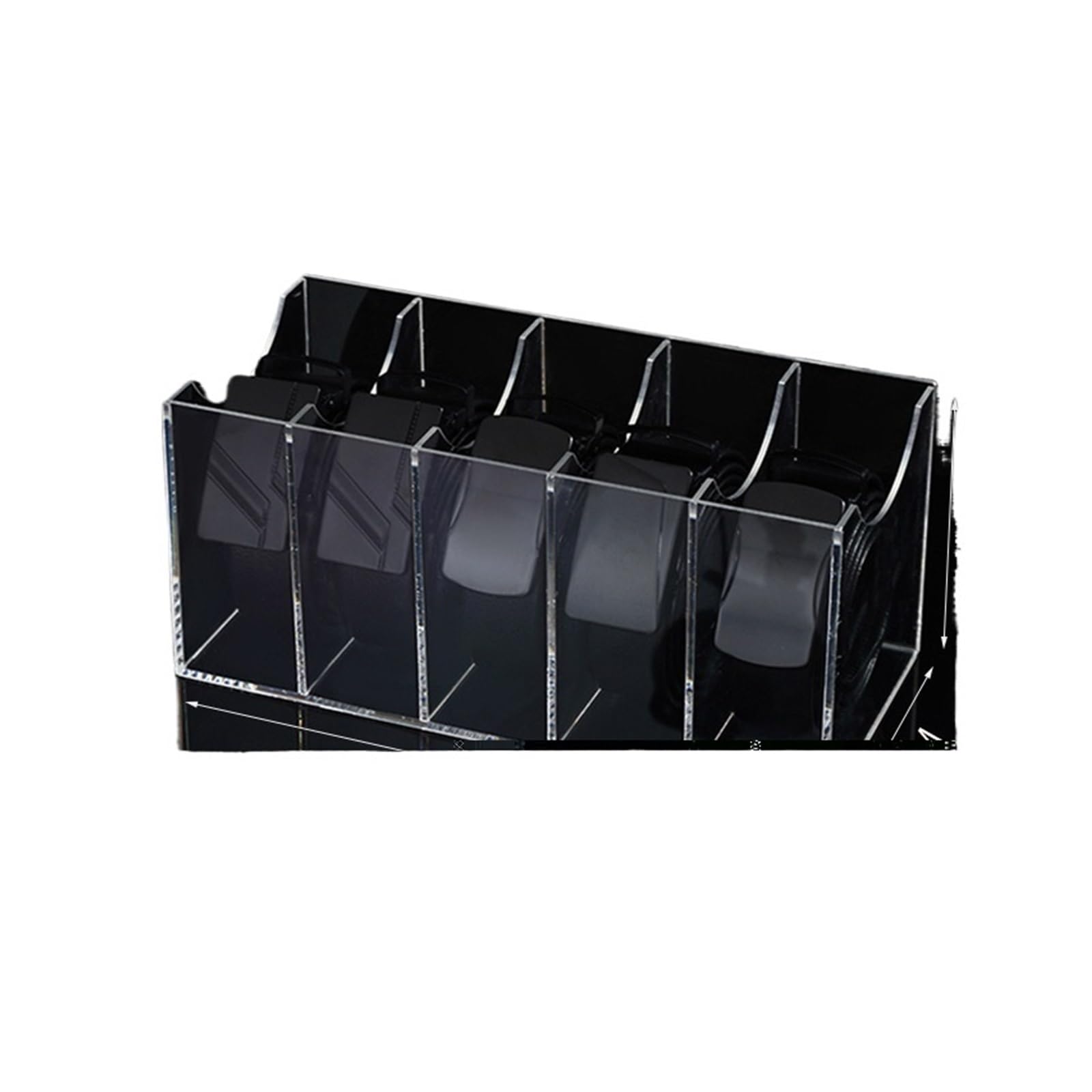 Belt Organizer Acrylic Belt Organizer, 2/3/5/7 Compartments Container Storage Holder, Clear Display Case for Closet Tie and Bow(5-grid)