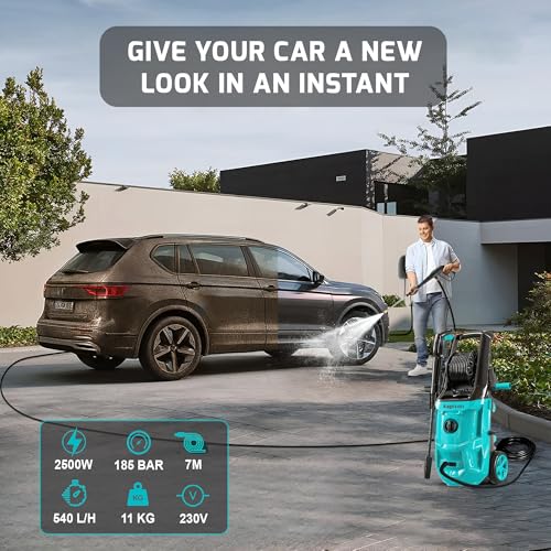 Image of KP-60 Portable High Pressure Washer, Car Washer, 2500W Motor,185 Bar Pressure, 9 L /min Flow Rate, 8m Hose - Portable for Car, Bike, Vehicle and Home Cleaning & Accessories