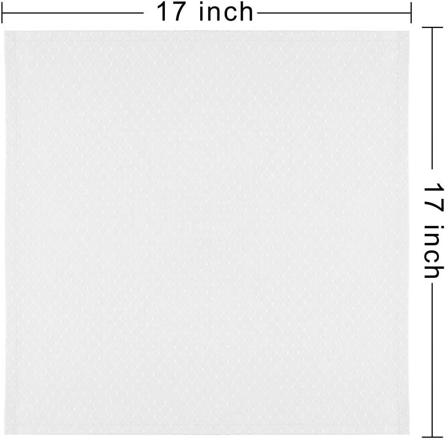 Cloth Napkins Set of 6, White Dinner Napkins Square Reusable17 Inch, Waffle Table Napkins Washable Great for Weddings Parties Holiday Dinner