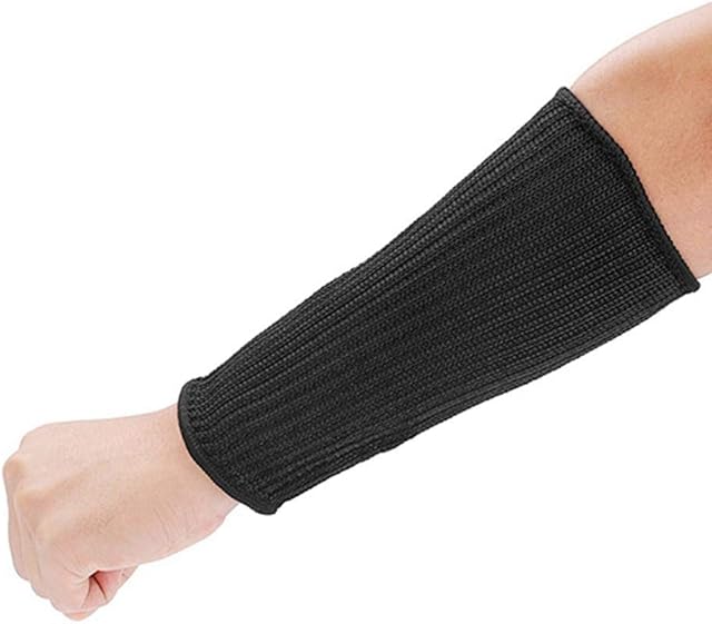 Arm Protection Kevlar Sleeve, Cut-Resistant Sleeves 1 Pair Guard Prevent Scrapes Scratches Skin Irritations UV-Protection Anti-Cut Arm Cover for Garden Kitchen Farm Work(20cm)