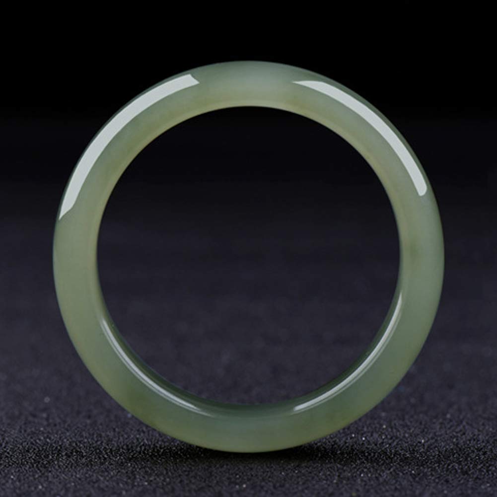 Brazalete de Jade Verde Natural Pulsera Hecha a Mano de Jade Pulido Accesorios de Joyería de Encanto de Mujer, Grado A,58mm
