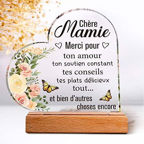Cadeau Mamie, Cadeau Fete des Grand Mere, Plaque Acrylique Gaufrée, Cadeau Anniversaire Mamie, Cadeau Mamie Original, Cadeau Mamie Anniversaire, Cadeau pour Mamie