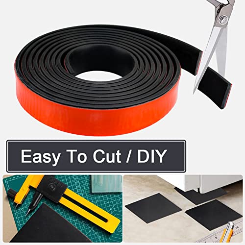 Adhesive Rubber Strips with Adhesive Backing Self Stick Neoprene Solid Rubber Sheets Rolls Strips for Gaskets Pads Seals Crafts Protection (1" Wide x 1/16" Thick x 10' Long) - Thumbnail 5