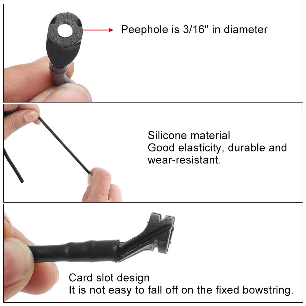 DONGKER 3Pcs Peep Sight 1/4 3/16 Tiro con L'Arco Tubo in Silicone per Arco Compound