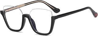 laureles Reading Glasses Women Blue Light Blocking Computer Black Eyeglasses Reader Half Frame Eyewear Female (C1, +1.50 Magnification)