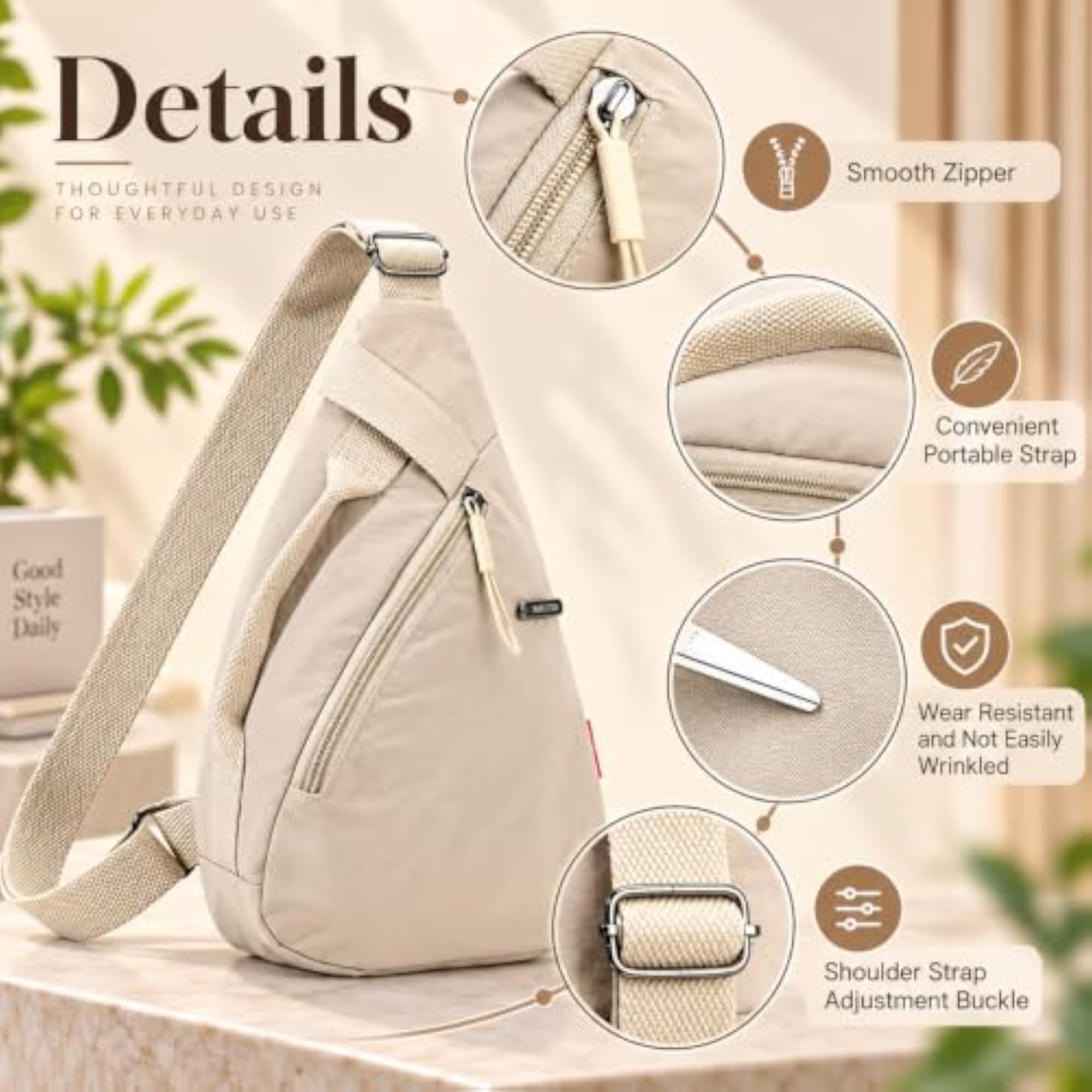 Lightweight Nylon Sling Bag for Men, Crossbody Style