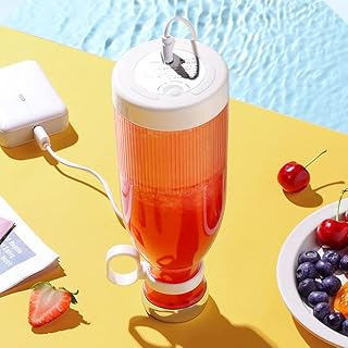 Unicorn Portable Electric Hand Blender, Mini Personal Wireless 350ml Multifunctional for Home Gym Travel Office Fruit Smoothie Makers, USB Rechargeable (White)