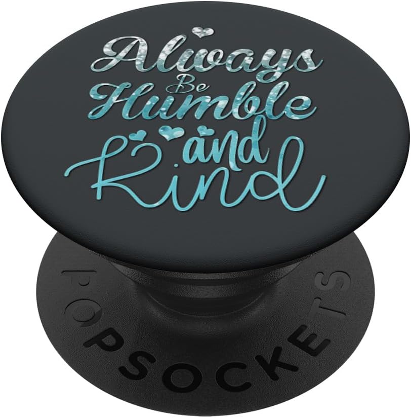 Silver Light blue Be Humble Phone grip on Dark gray PopSockets MagSafe PopGrip for iPhone