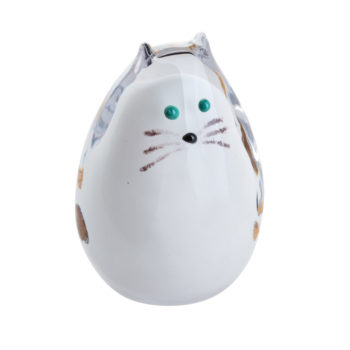 Caithness Glass Multicolor Purrfect White Spotty Cat Paperweight | White | 105Mm X 75Mm | Handcrafted In Scotland | Lounging With Its Tail Curled, This Is A Beautiful White Spotted Cat | Ornamental | Boxed
