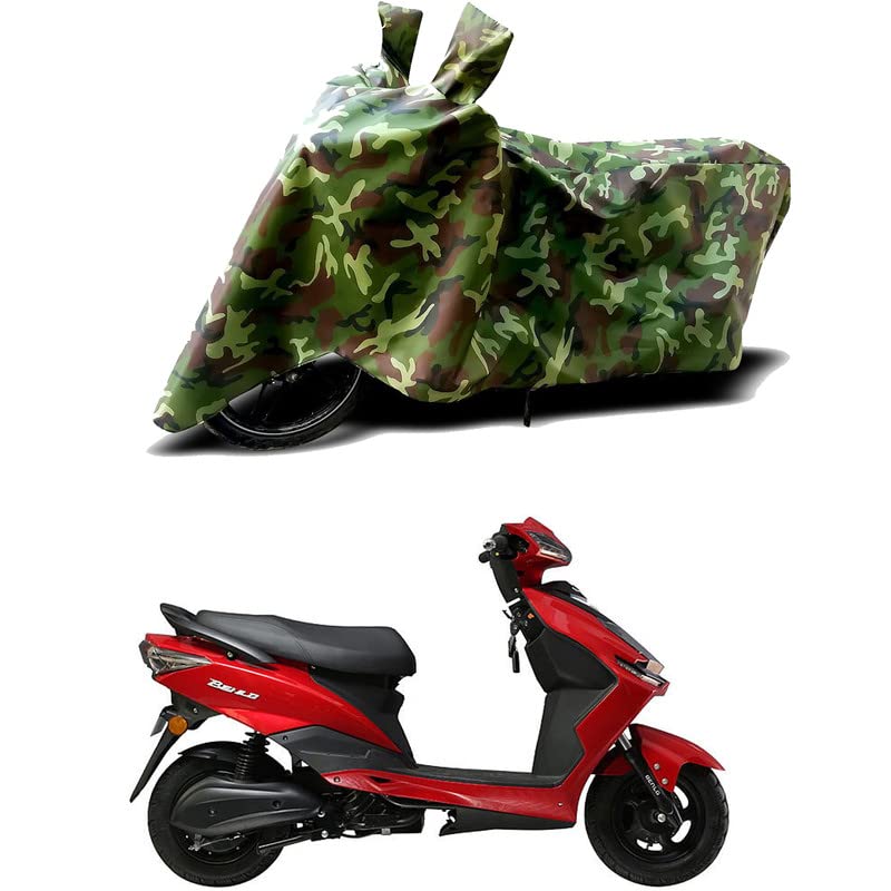 Image of 100% Water Resistant Full Bike Scooty Two Wheeler Body Cover Compatible for Benling Falcon /UV-Rays /Heat Protection /Birds Dropping /Scratchproof /Dust Proof /Waterproof /All Varients[Green MJ]