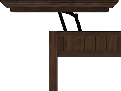 Miniatura 134 de Mesa auxiliar Acadian de Simpli Home, Madera Negro -,Marrón castaño,Azul costero envejecido,Distressed Grey,Casa de campo café,casa de campo