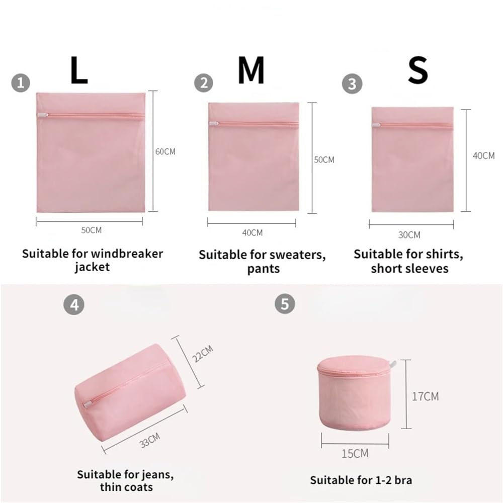 Wäschenetzbeutel mit Reißverschluss, Wäschenetz-Set, 5-teilig, verschiedene Größen, for Feinwäsche, Reisewäsche(5pcs)
