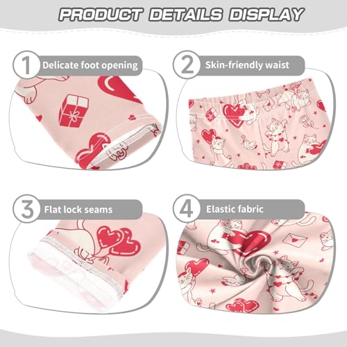 Girls Leggings Lovely Cats with Hearts Toddler Girls Clothes Leggings for Girls Toddler Girls Leggings 3-4T3