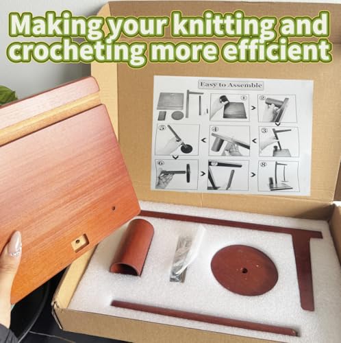 Image of Athena's Elements Upgraded Yarn Holder for Knitting and Crocheting, Magnetic Twirling Mechanism Yarn Spinner with Crochet Accessories Storage and Phone Stand, Yarn Ball Holder for Knitting Lovers