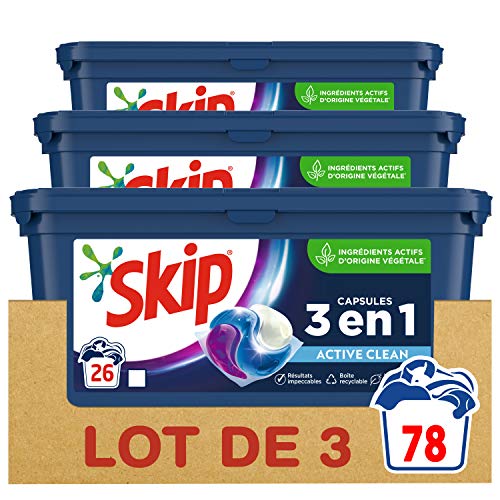 Skip Ultimate Lessive Capsules Trio Active Cle...