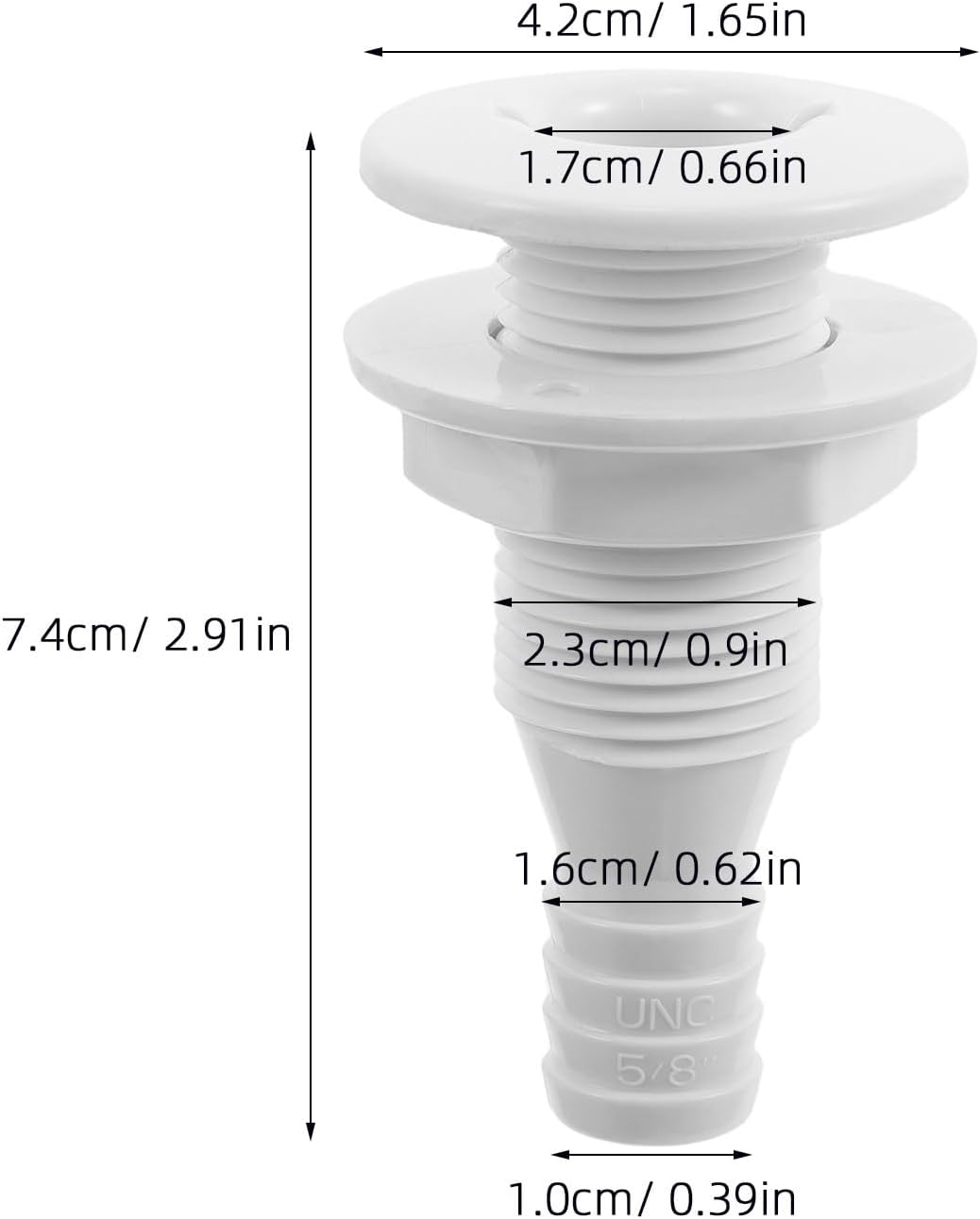 SOLUSTRE Marine Thru-Hull Hose Fitting 5/8 Inch Plastic Drain Plug for Boat Yacht Bilge Pump Water Outlet Marine Drainage Outlet Accessory