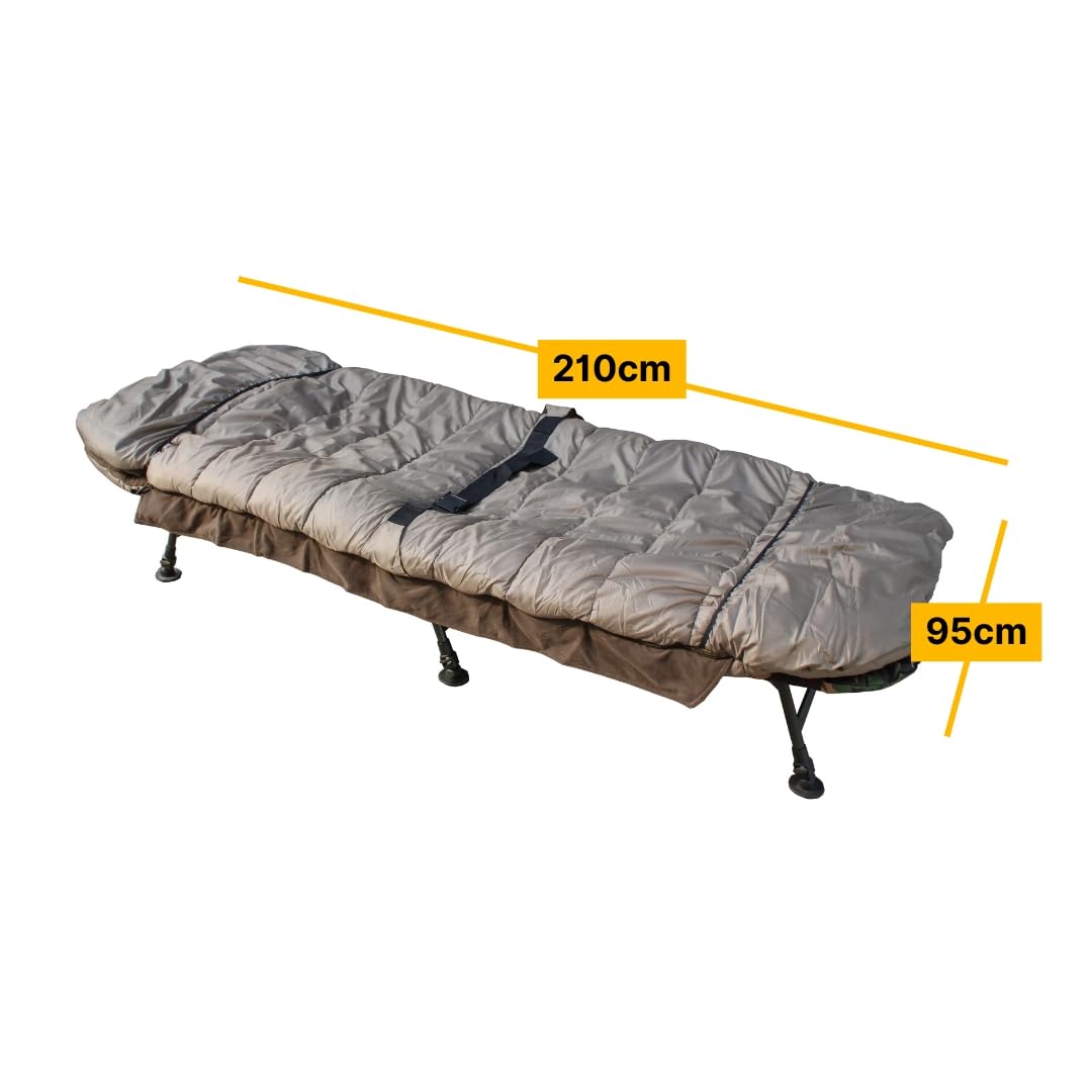 Winter Schlafsack fürs Angeln extra breit Temperatur Karpfenliegen - Außenschlafsack mit “Wärme-Stop-System” bis zu -5° - mit Tragetasche Karpfen Camping Festival wasserabweisend