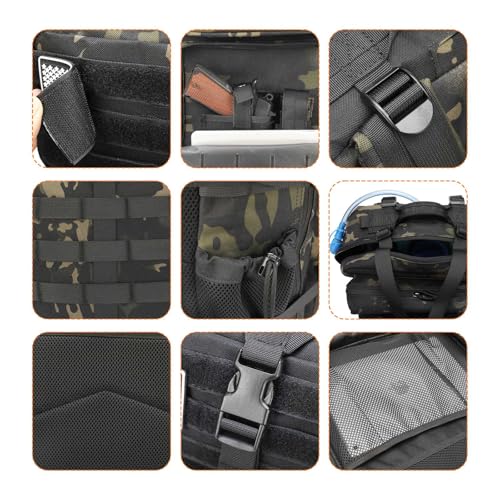 Tactical Military Backpack with Holster & MOLLE System - Image 6