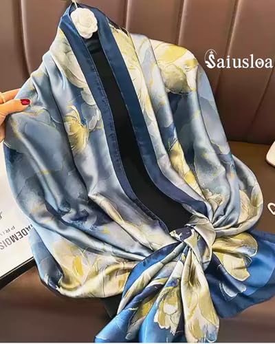 Saiusloa Dress Scarves Shawl Wraps Long Silky Scarf for Women Dressy Fashion Lightweight for Decorative Formal Evening Gowns-1037