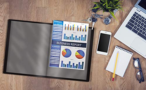 24 Pocket Bound Sheet Protector Presentation Book, 3 Pack, Clear View Front, 48 Page Capacity, By Better Office Products, Art Portfolio, Durable Black Poly Front And Back Covers, Letter Size #TOP1