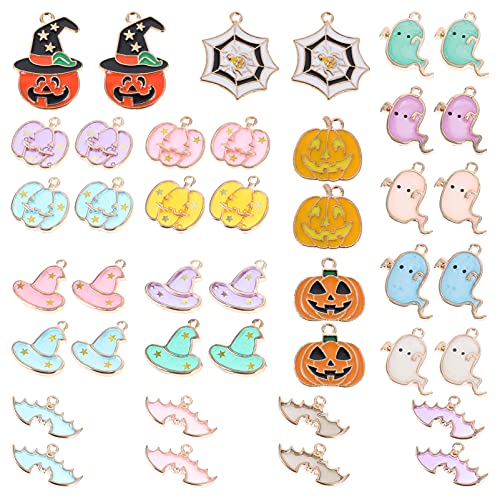 HEALLILY 42 Pcs Dia Das Bruxas Pingentes Encantos Jóias Encantos Acessórios Jóias DIY Liga Pingente