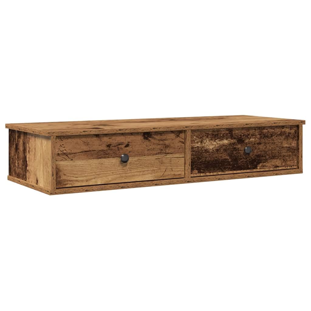 vidaXL Estante de Pared con cajones Madera contrachapada Madera Vieja