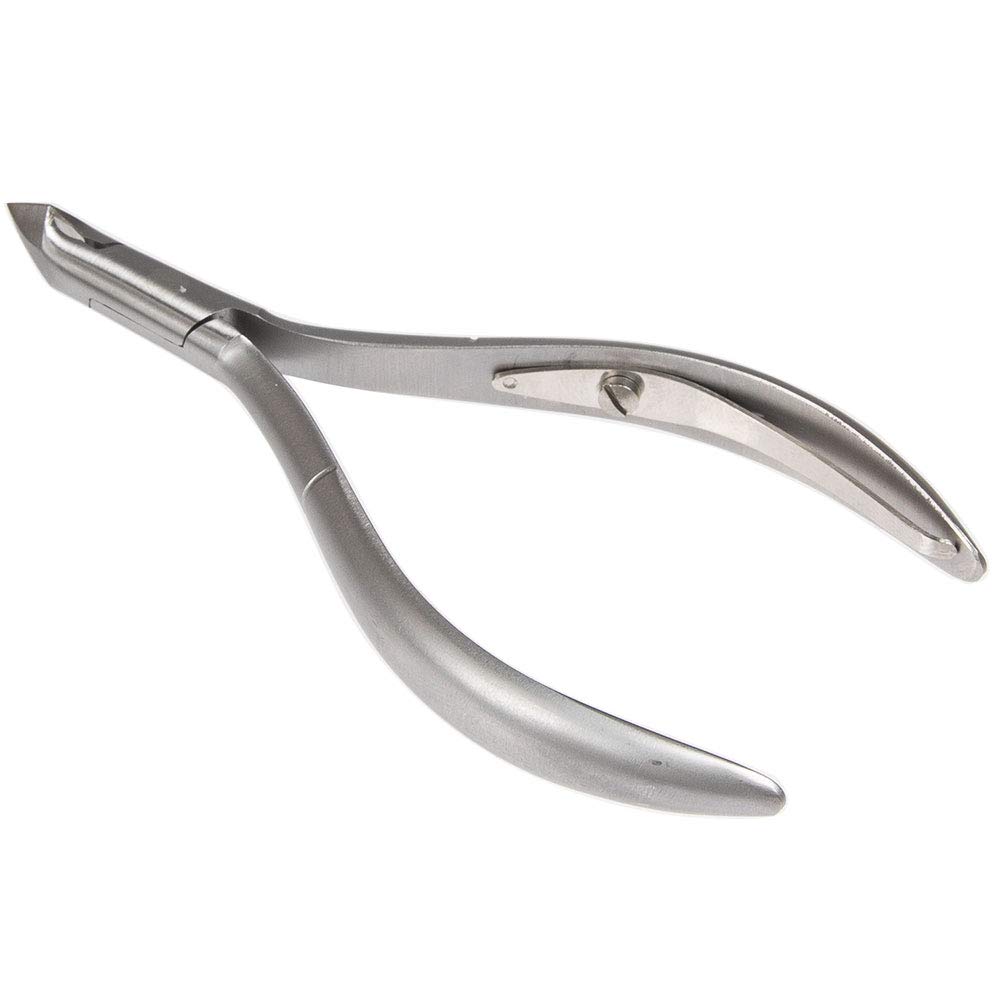 ForPro Professional Collection Expert Stainless Steel Cuticle Nipper 1/2 Jaw (Size 14), Lap Joint Single Spring with Hand-Honed Precision Edges, for Trimming Cuticles and Hangnails