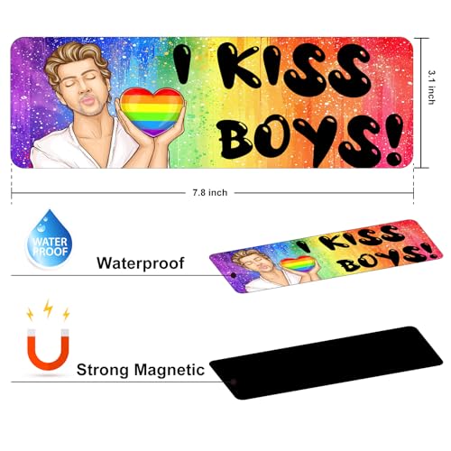 Image of 10 PCS Funny Gay Pride Bumper Sticker, Rainbow Pride LGBT Adults Pranks Magnetic Sign for Vehicle Truck Car Reusable Magnet Sticker for Fridge