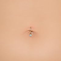 Vista 4 de Fake Belly Piercing Clip On Navel Ring Opal - No Piercing Belly Ring hoop