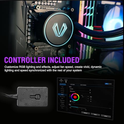 Vetroo V240 Liquid CPU Cooler for Gaming Console, 240mm Addressable RGB & PWM Pump & Fans 250W TDP AIO Water Cooler w/Controller Hub for Intel LGA 1700/1200/115X AMD AM5/AM4 1