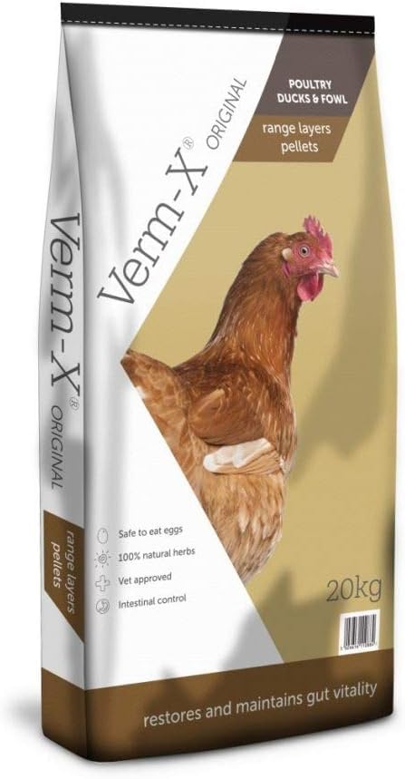 Copdock Mill Range Layers Pellets with Verm X Chicken Feed 20kg - Premium Quality Complete Feed for Poultry With PEEDEE Pets Sticker