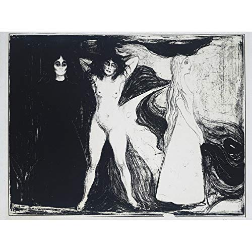 Artery8 Edvard Munch Das Weib Sphinx Woman Art Print Canvas Premium Wall Decor Poster Mural