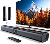 Saiyin Sound Bar for Smart TV, Detachable Soundbar TV Speaker with Bluetooth/ARC/Optical/AUX Input, Super Diaphragm Driver and 3 Preset Sound Effects for TV/PC/Projector.