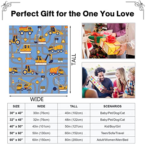 Construction Truck Blanket For Toddler Boys Dump Truck Throw Blankets Tractor Blanket For Baby Kids New Born Soft Lightweight Fuzzy Flannel Fleece Blanket For Nursery Bed Birthday Gifts, 32''X48'' #TOP5