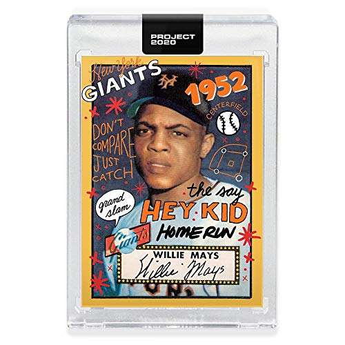 Topps Project 2020 WILLIE MAYS Encased Baseball Card #80-1952 Topps Baseball #261 by ARTIST Sophia Chang