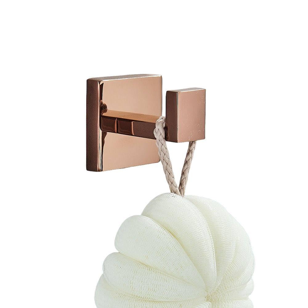 Juego de accesorios para baño de oro rosa con toallero moderno
