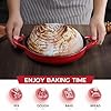 E-far Dutch Oven for Sourdough Bread Baking, 6 Qt Round Enameled Cast Iron Dutch Oven for Homemade Artisan Bread, Dome Lid & Shallow Base, Matte Black Interior & Durable, Oven-Safe to 500℉, Red #3