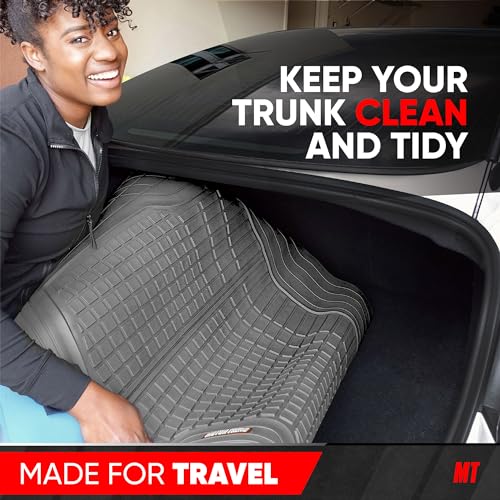 Motor Trend FlexTough Rear Cargo Mat – Heavy-Duty Trimmable Car Trunk Mat for Back of SUV, Universal Rear Cargo Liner for SUV, Flexible Trunk Liner, Automotive Floor Mats & Cargo Liners (Gray) by Motor Trend - Image 7