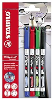 Permanent Marker - STABILO Write-4-all - Fine - 4 pcs - Assorted Colours