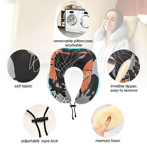 ZRWLUCKY Suporte de pescoço Padrão de jogo de basquete esportes abstrato atualizado travesseiro de p