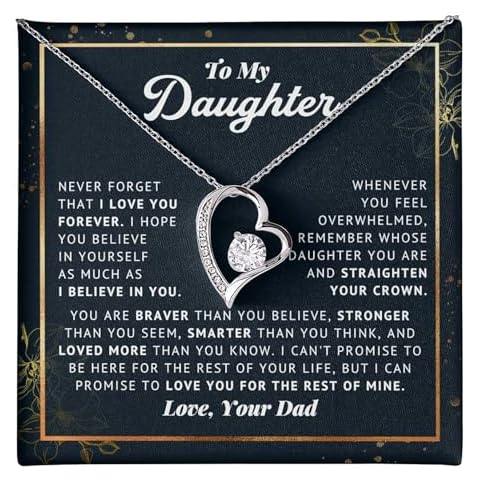 Awesomesons To My Daughter Necklace From Dad, Daughter Gifts From Dad with Message Card, Gift Box Cover