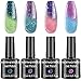 Senvenski Color Changing Gel Nail Polish Gift Set Glitter Mood Chameleon Soak Off UV LED Thermal Temperature Art Manicure Kit Varnish (WB006)